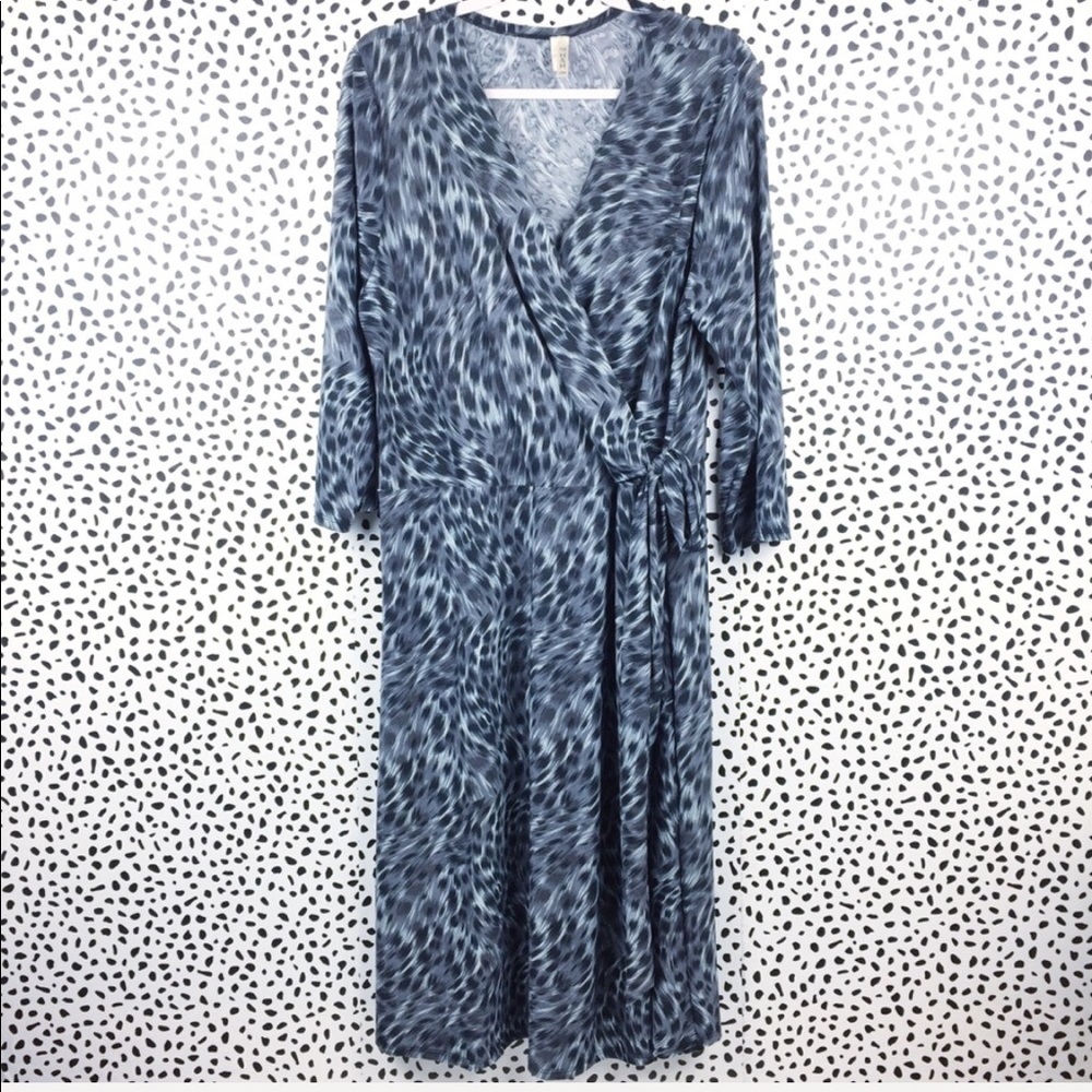 H&H Animal Print Jersey Wrap Dress